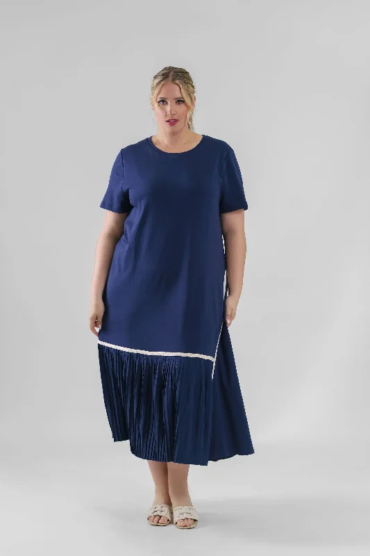ROWAN POINTE KNIT DRESS WITH PLEATING