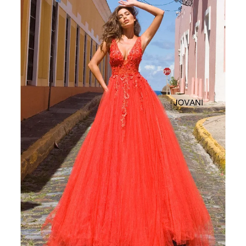 Jovani 55634 Floral Appliques Prom Dress 2020