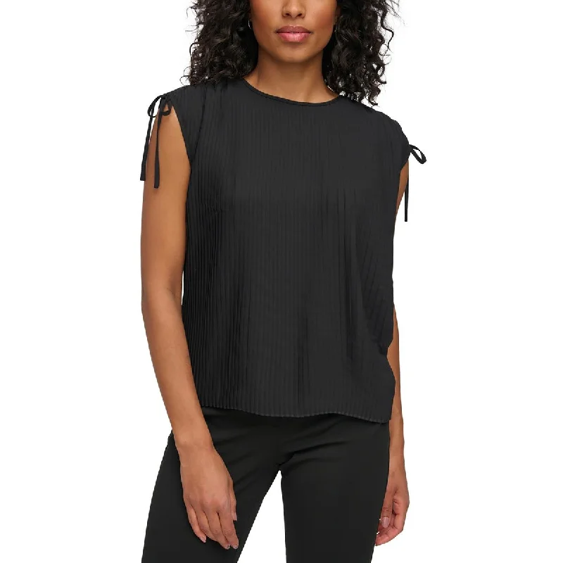 DKNY Womens Pleated  Blouse Smart Business Blouse