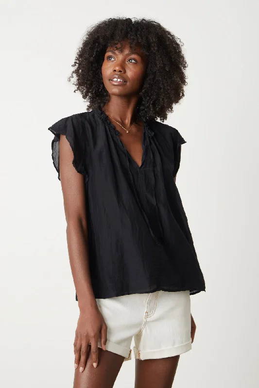 MELANIE V-NECK BLOUSE Backless Summer Blouse