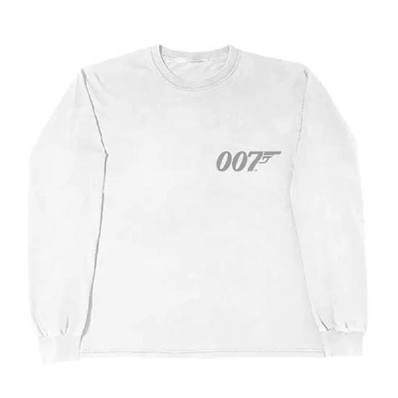 James Bond 007 Unisex Long Sleeved T-Shirt: Goldeneye Japanese Poster (Back Print) Satin Fabric Silk Fabric Chiffon Fabric