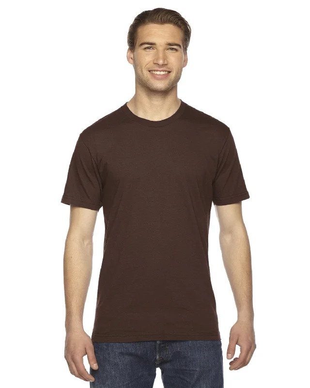 American Apparel Unisex Fine Jersey Short Sleeve T-Shirt | Brown Collared Crew Neck Turtle Neck American Apparel Unisex Fine Jersey Short Sleeve T-Shirt | Brown Collared Crew Neck Turtle Neck