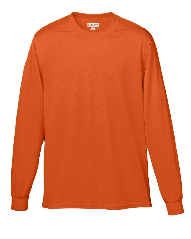 Augusta Long Sleeve Moisture Wicking T-Shirt | Orange Elasticated Padded Insulated