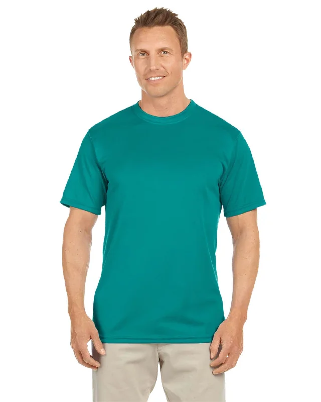 Augusta Moisture Wicking T-Shirt | Teal Ribbed T-Shirt High Neck Heavyweight