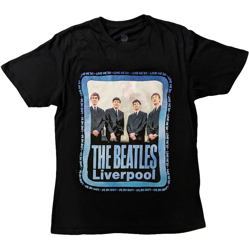 The Beatles | Official Band T-Shirt | Pier Head Frame Print Jacquard Patchwork