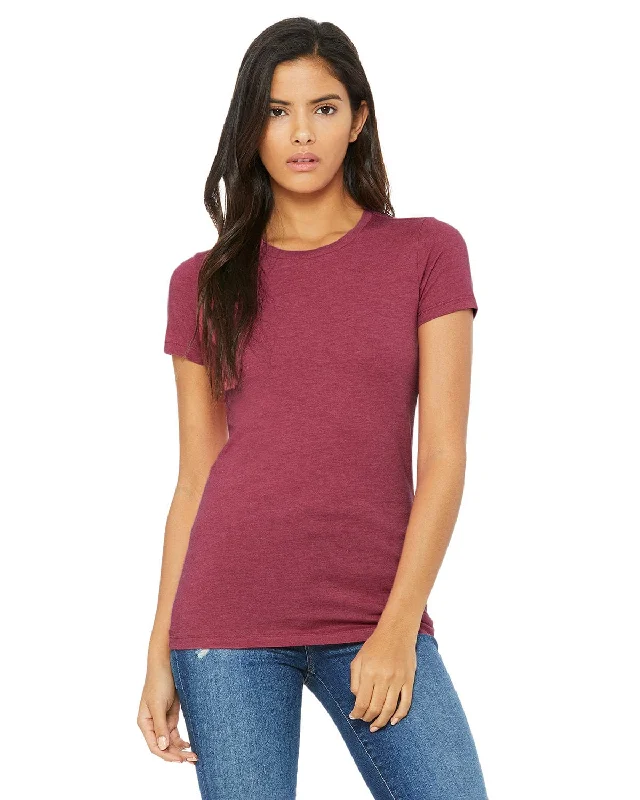 Bella+Canvas Ladies Favorite T-Shirt | Heather Raspbrry Hooded Caped Shawl Collar