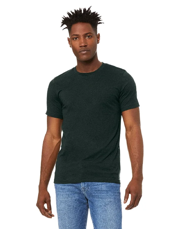 Bella+Canvas Unisex Heather CVC T-Shirt | Heather Emerald Hooded Caped Shawl Collar