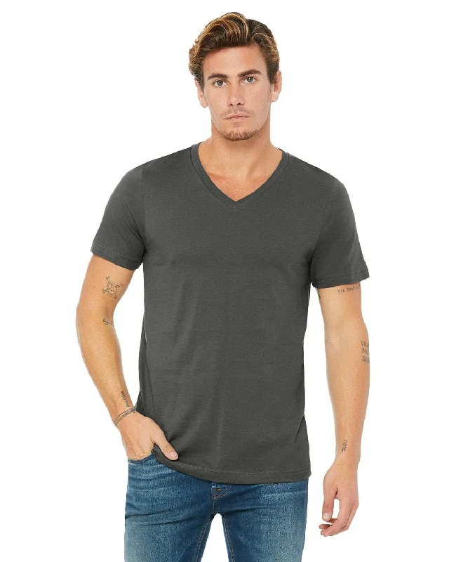 Bella+Canvas Unisex V-Neck T-Shirt | Asphalt Sequined Glittery Shiny