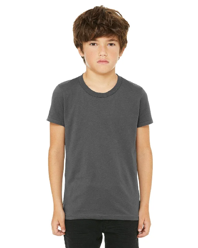 Bella+Canvas Youth Short Sleeve T-Shirt | Asphalt Print Jacquard Patchwork