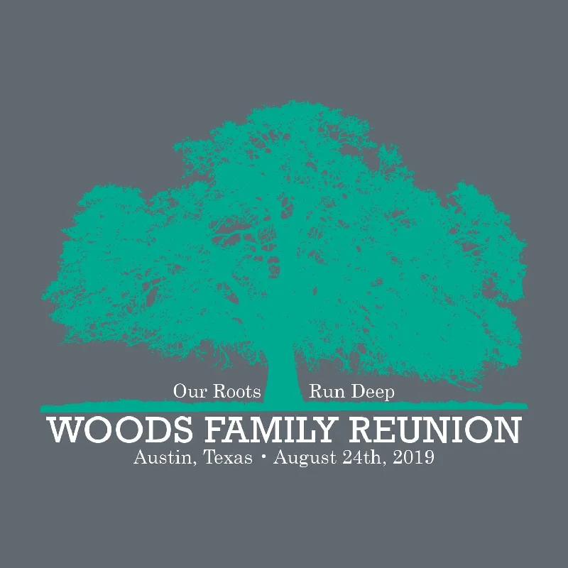 Big Oak Family Reunion T-Shirt Design R2-15 Fleece Nylon Spandex