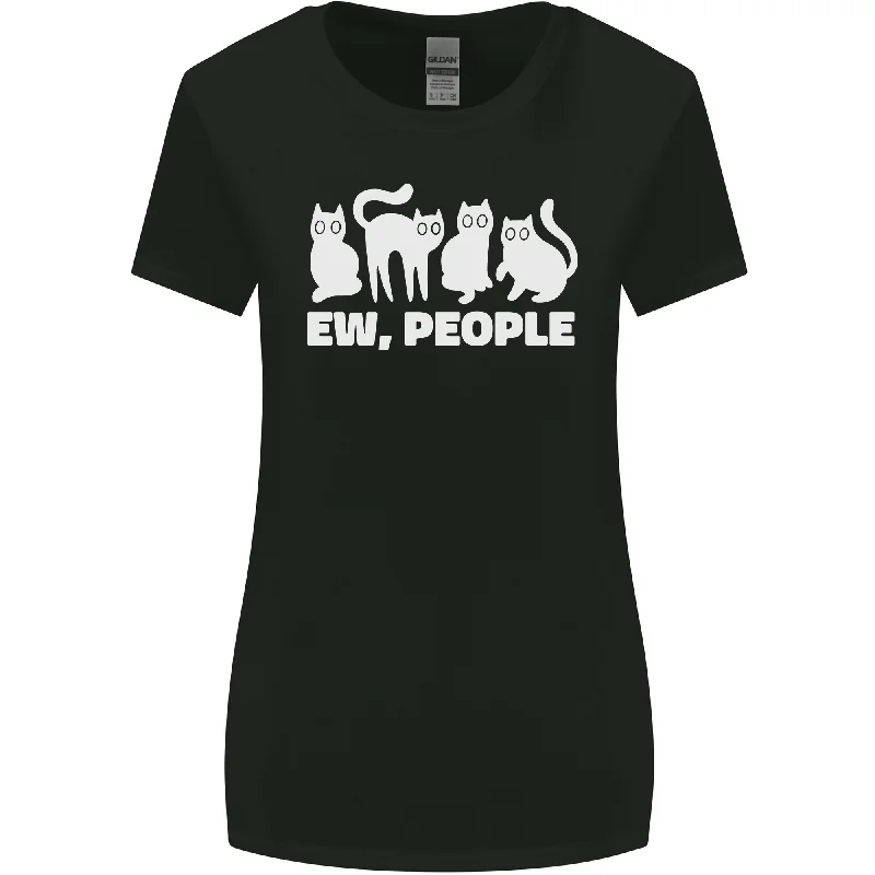 Cats Ew People Funny Womens Wider Cut T-Shirt Chenille Brocade Lace