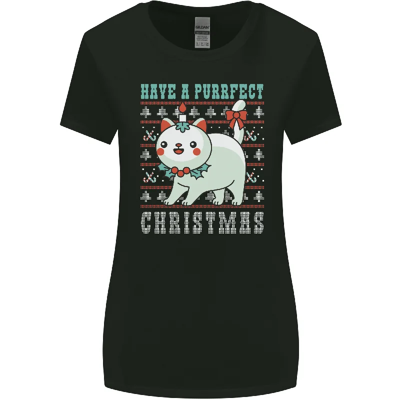 Cats Have a Purrfect Christmas Funny Xmas Womens Wider Cut T-Shirt Front Pockets Side Pockets Patch Pockets Cats Have a Purrfect Christmas Funny Xmas Womens Wider Cut T-Shirt Front Pockets Side Pockets Patch Pockets