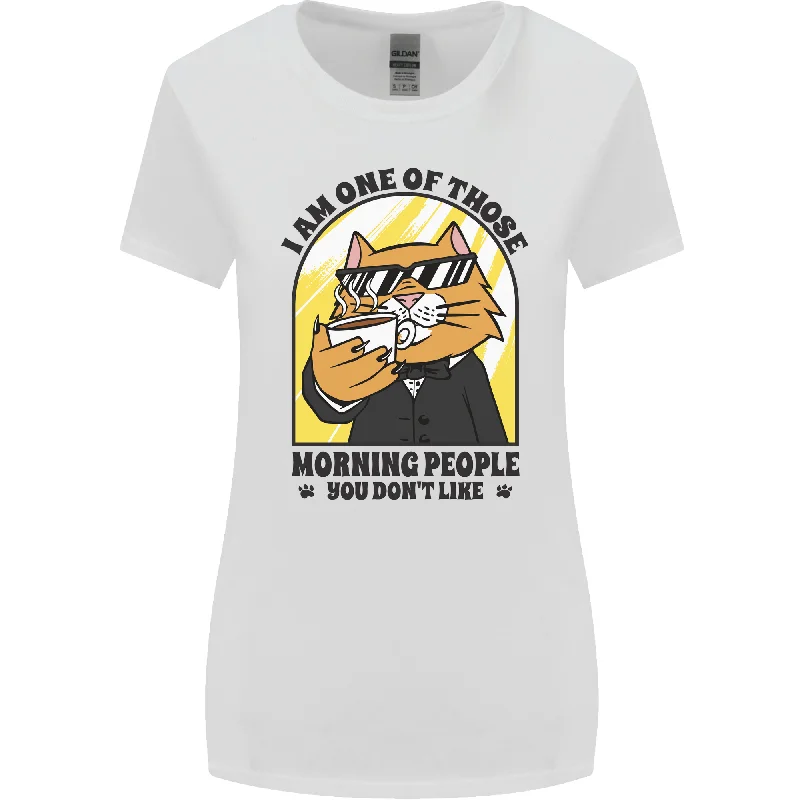 Cats Im One of Those Morning People Funny Womens Wider Cut T-Shirt Collared T-Shirt Boat Neck A-Line Cats Im One of Those Morning People Funny Womens Wider Cut T-Shirt Collared T-Shirt Boat Neck A-Line