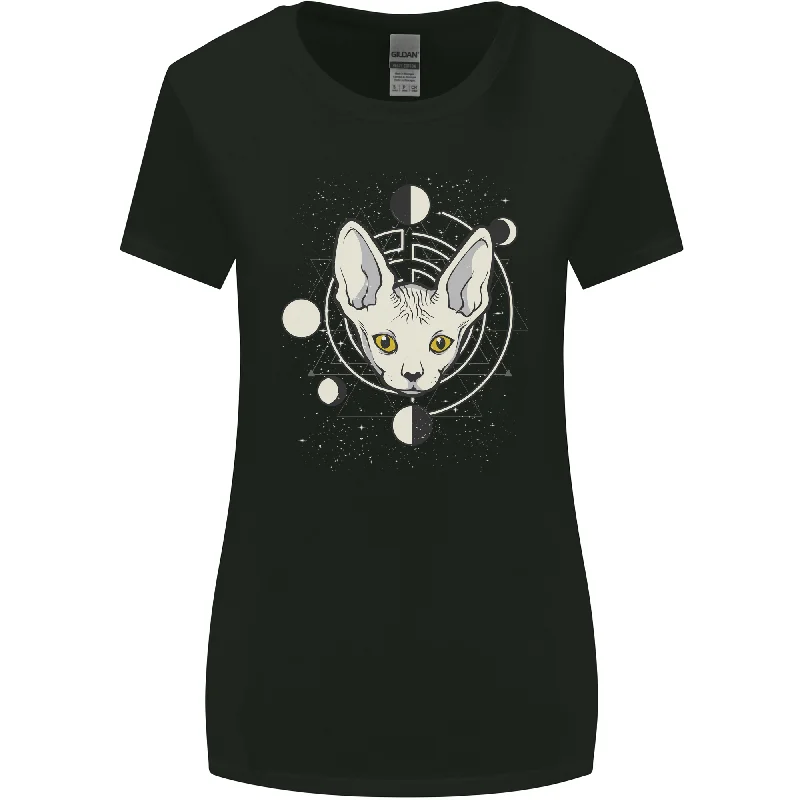 Celestial Cat Moon Phases Womens Wider Cut T-Shirt Collared T-Shirt Boat Neck A-Line Celestial Cat Moon Phases Womens Wider Cut T-Shirt Collared T-Shirt Boat Neck A-Line