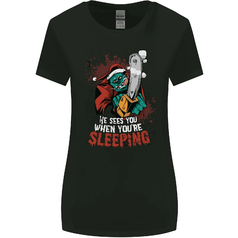 Chainsaw Santa Horror Christmas Zombie Xmas Womens Wider Cut T-Shirt Jersey Fabric Tulle Fabric Batik Fabric Chainsaw Santa Horror Christmas Zombie Xmas Womens Wider Cut T-Shirt Jersey Fabric Tulle Fabric Batik Fabric