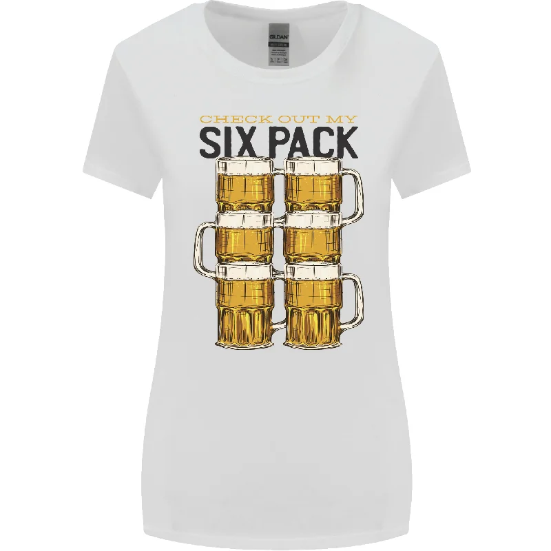 Check Out My Alcohol Six Pack Funny Beer Womens Wider Cut T-Shirt Solid Color Striped Floral Check Out My Alcohol Six Pack Funny Beer Womens Wider Cut T-Shirt Solid Color Striped Floral