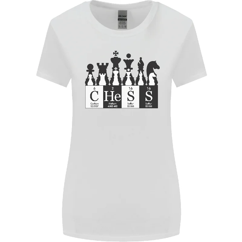 Chess Elements Periodic Table Womens Wider Cut T-Shirt Fleece Fabric Down Fabric Feather Fabric