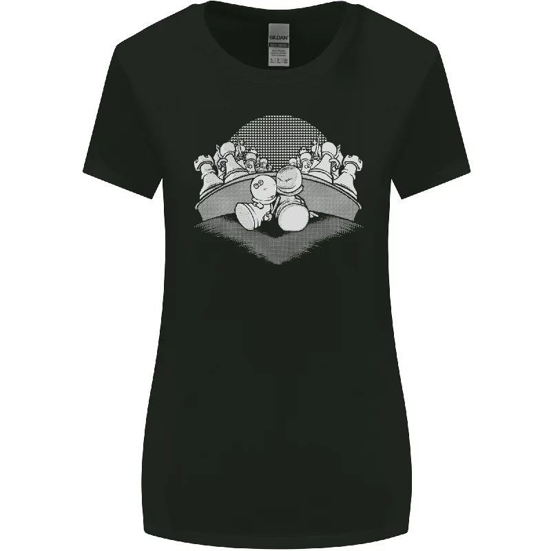 Chess Pieces Player Playing Womens Wider Cut T-Shirt Fashionable Trendy Casual