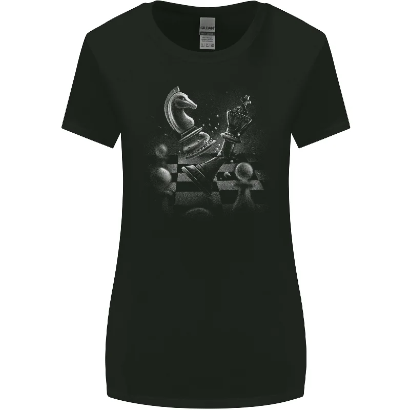 Chess Wars Womens Wider Cut T-Shirt Spandex Blend Rayon Blend Denim Blend