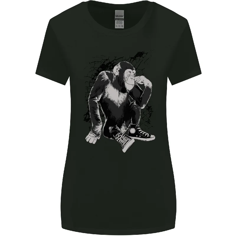 Chilled Out Chimp Chimpanzee Monkey Womens Wider Cut T-Shirt Seamless Knitted Crochet Chilled Out Chimp Chimpanzee Monkey Womens Wider Cut T-Shirt Seamless Knitted Crochet