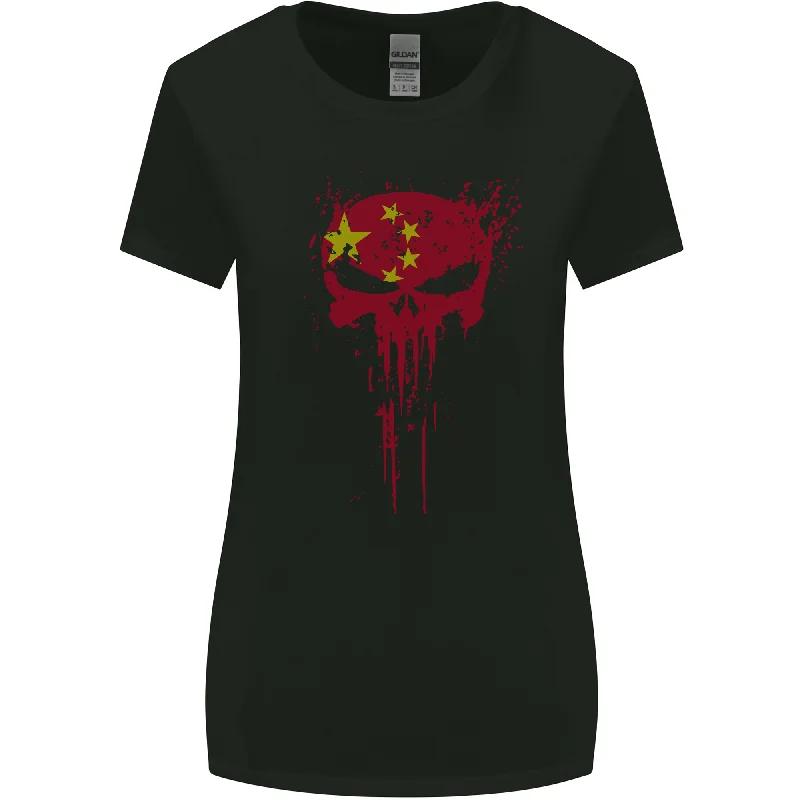 China Gym Skull Chinese Bodybuilding Womens Wider Cut T-Shirt Iron Safe Non-Iron Wrinkle Free China Gym Skull Chinese Bodybuilding Womens Wider Cut T-Shirt Iron Safe Non-Iron Wrinkle Free