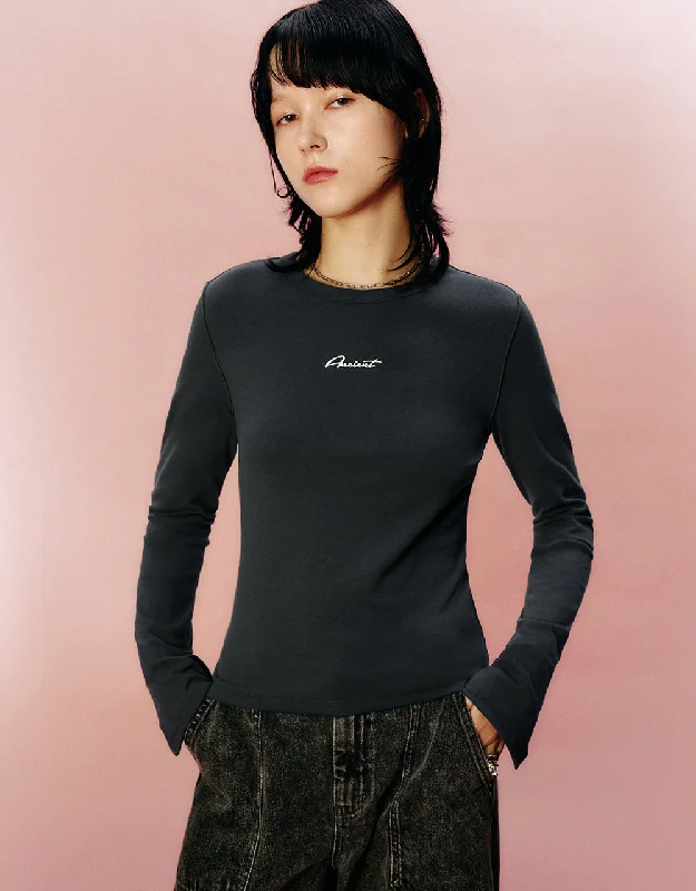 Crew Neck Knitted T-Shirt Zippered Front Buttoned Front Snap Front