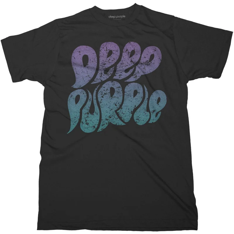 Deep Purple | Official Band T-Shirt | Bubble Logo Houndstooth Herringbone Solid
