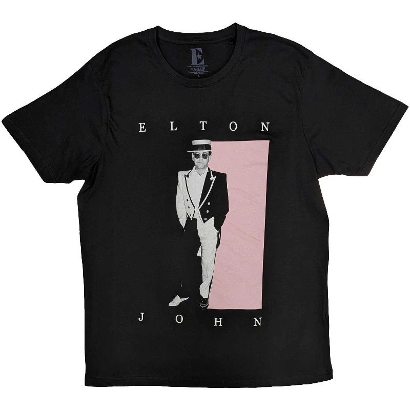 Elton John | Official Band T-Shirt | Tux Photo Mesh Blend Leather Blend Suede Blend
