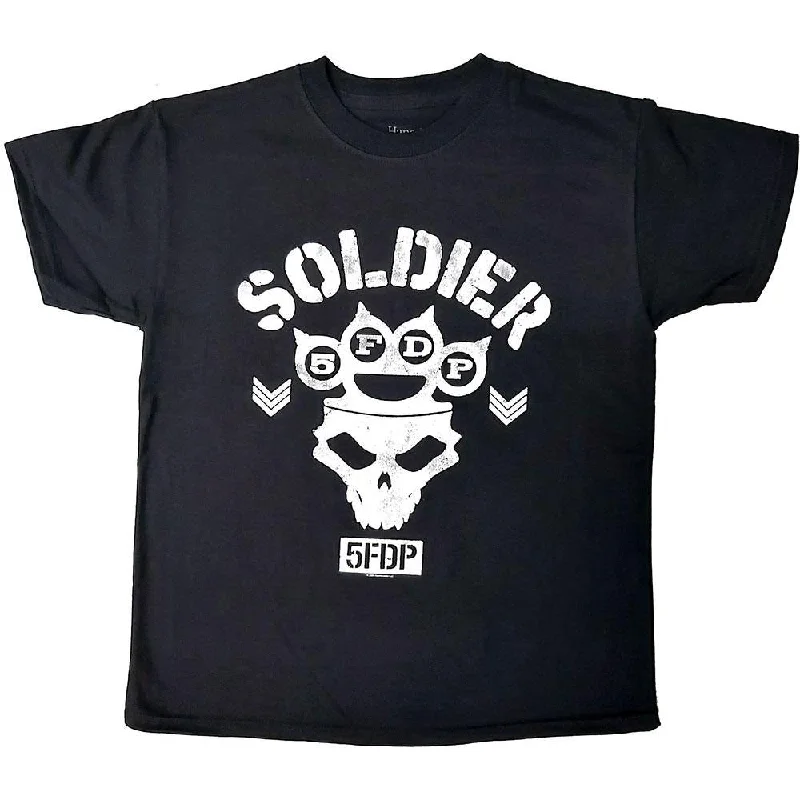 Five Finger Death Punch Kids T-Shirt: Soldier Striped Floral Plaid