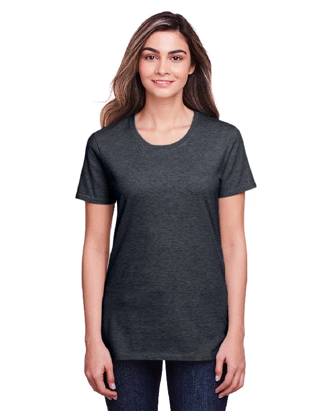 Fruit of the Loom Ladies ICONIC T-Shirt | Black Ink Heathr Fitted T-Shirt Seamless Stretchy Fruit of the Loom Ladies ICONIC T-Shirt | Black Ink Heathr Fitted T-Shirt Seamless Stretchy