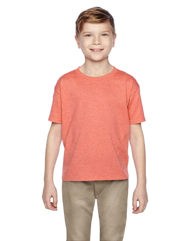 Fruit of the Loom Youth T-Shirt | Retro Hth Coral Casual Formal Business