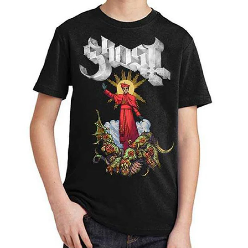 Ghost | Official Band Kids T-Shirt | Plaguebringer Hooded Caped Shawl Collar