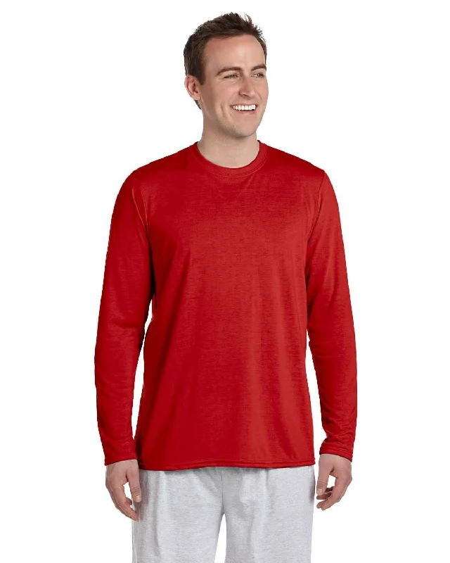 Gildan 4.5 oz. Performance Long Sleeve T-Shirt | Red Fleece Nylon Spandex