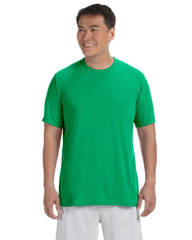 Gildan 4.5 oz. Performance T-Shirt | Irish Green Mesh Blend Leather Blend Suede Blend Gildan 4.5 oz. Performance T-Shirt | Irish Green Mesh Blend Leather Blend Suede Blend