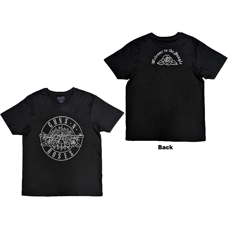 Guns N' Roses | Official Band T-Shirt| Classic Bullet Mono (Back Print) Hooded Caped Shawl Collar Guns N' Roses | Official Band T-Shirt| Classic Bullet Mono (Back Print) Hooded Caped Shawl Collar