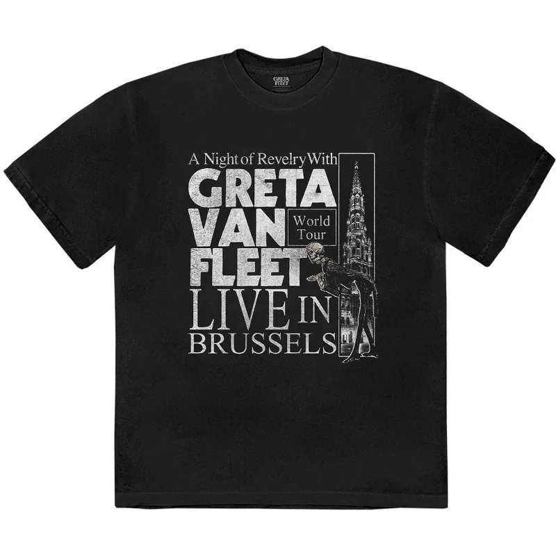 Greta Van Fleet | Official Band T-Shirt| Night of Revelry Spandex Blend Rayon Blend Denim Blend Greta Van Fleet | Official Band T-Shirt| Night of Revelry Spandex Blend Rayon Blend Denim Blend