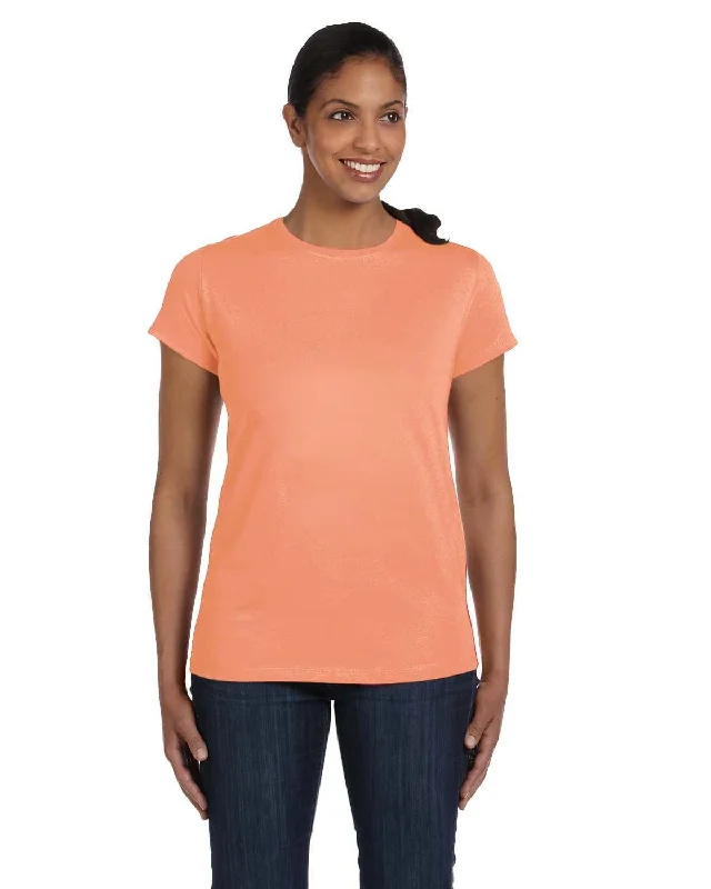 Hanes Ladies ComfortSoft Cotton T-Shirt | Candy Orange Faux Fur Fabric Real Fur Fabric Shearling Fabric
