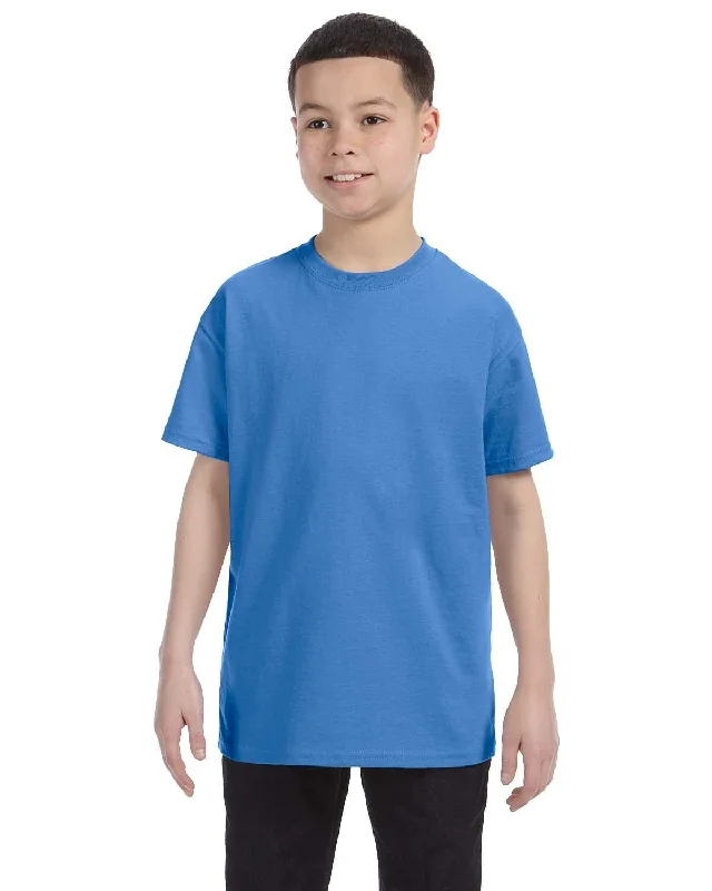 Jerzees Youth Heavyweight 50/50 T-Shirt | Columbia Blue Mesh Blend Leather Blend Suede Blend