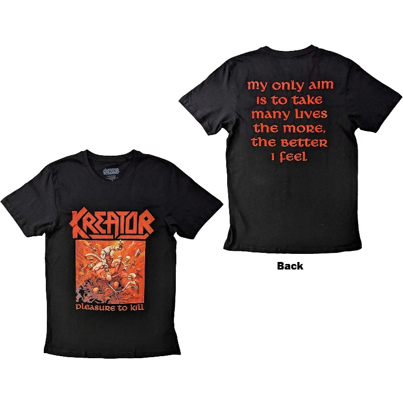 Kreator | Official Band T-Shirt | Pleasure To Kill (Back Print) Chenille Blend Fleece Blend Nylon Blend Kreator | Official Band T-Shirt | Pleasure To Kill (Back Print) Chenille Blend Fleece Blend Nylon Blend