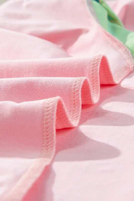 Long Sleeve T-Shirt with Colorful Sleeves Boxy Fit Fitted Loose