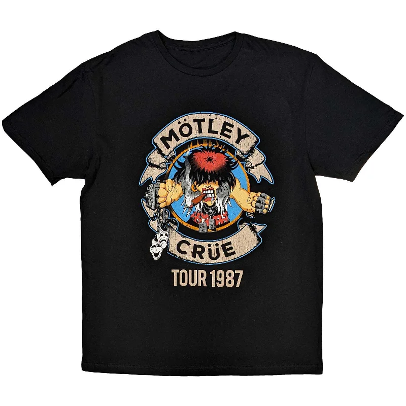 Motley Crue | Official Band T-Shirt | Girls Girls Girls Tour '87 Spandex Blend Rayon Blend Denim Blend Motley Crue | Official Band T-Shirt | Girls Girls Girls Tour '87 Spandex Blend Rayon Blend Denim Blend