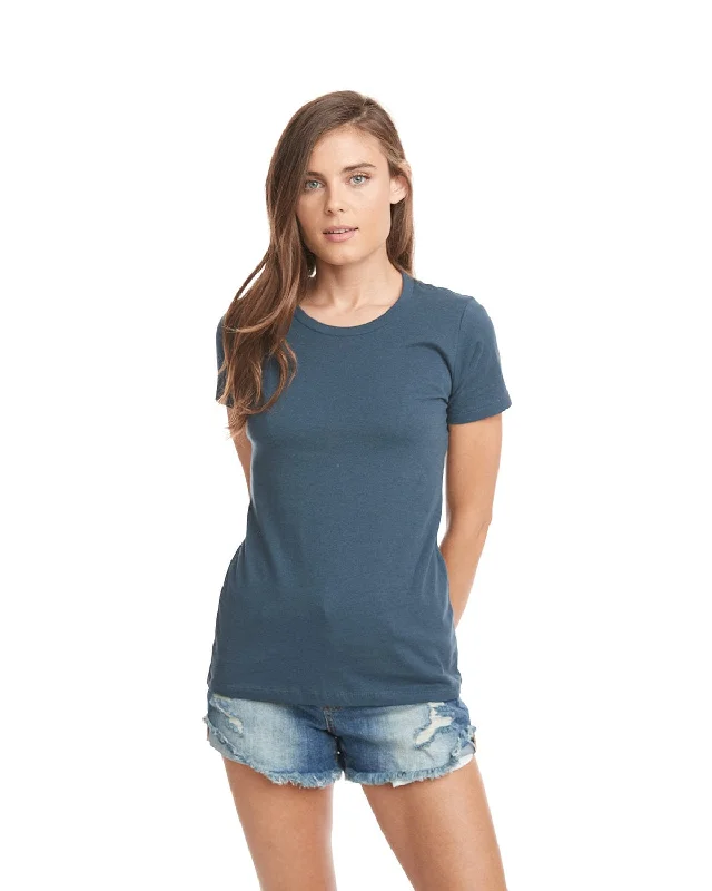 Next Level Ladies Boyfriend Tee | Indigo Ribbed Striped Patterned