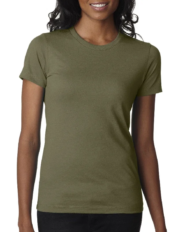 Next Level Ladies CVC Crew Tee | Military Green Mesh Canvas Denim