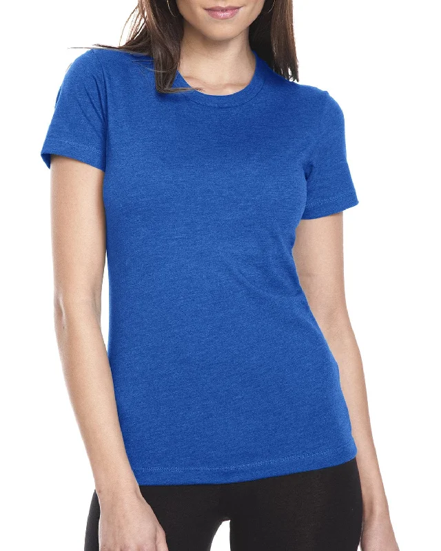 Next Level Ladies CVC Crew Tee | Royal Houndstooth Herringbone Solid