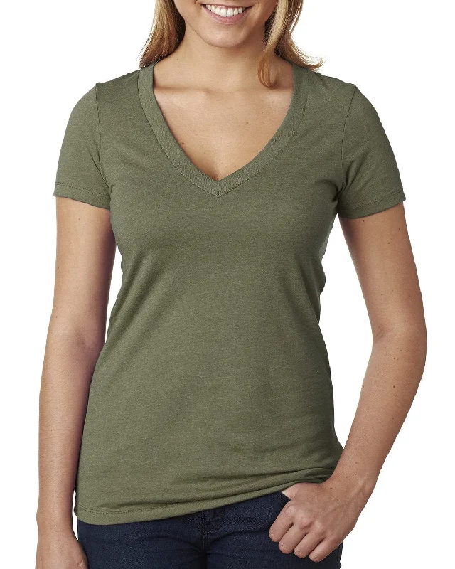 Next Level Ladies CVC Deep V-Neck Tee | Military Green Wool Fabric Cashmere Fabric Tweed Fabric Next Level Ladies CVC Deep V-Neck Tee | Military Green Wool Fabric Cashmere Fabric Tweed Fabric