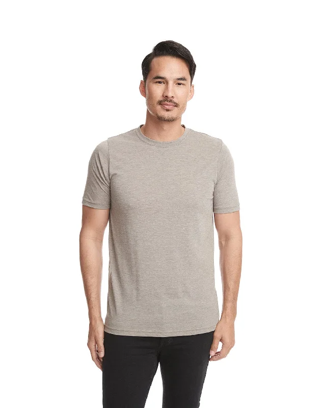 Next Level Mens Poly/Cotton Short Sleeve Crew T-Shirt | Ash Cozy Warm Stylish