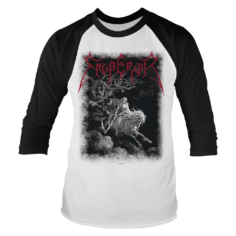 Emperor Unisex Raglan T-shirt: Rider (White/Black) Real Fur Shearling Chenille