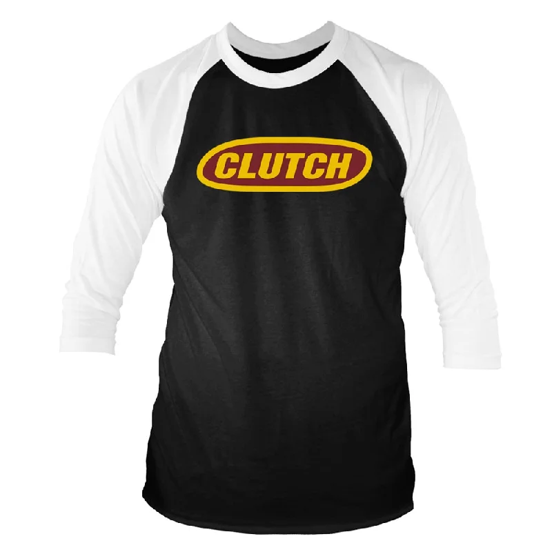 Clutch Unisex Raglan T-shirt: Classic Logo (Black/Whte) Front Pockets Side Pockets Patch Pockets Clutch Unisex Raglan T-shirt: Classic Logo (Black/Whte) Front Pockets Side Pockets Patch Pockets