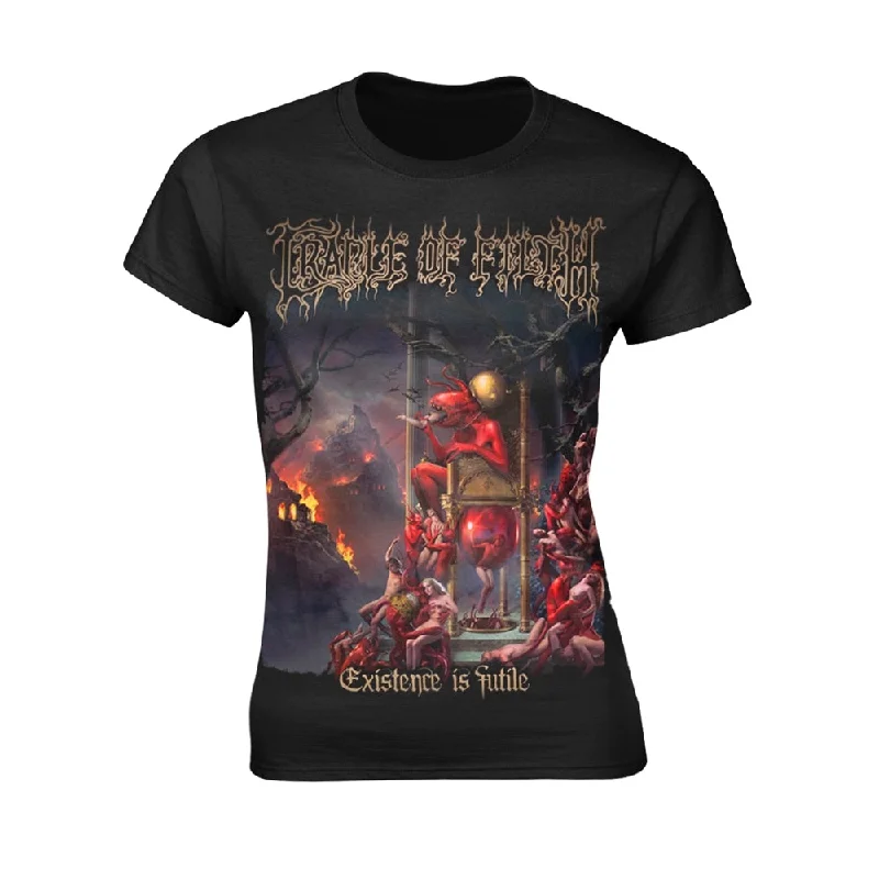 Cradle Of Filth Ladies T-shirt: Existence (All Existence) (back print) Collared T-Shirt Boat Neck A-Line Cradle Of Filth Ladies T-shirt: Existence (All Existence) (back print) Collared T-Shirt Boat Neck A-Line