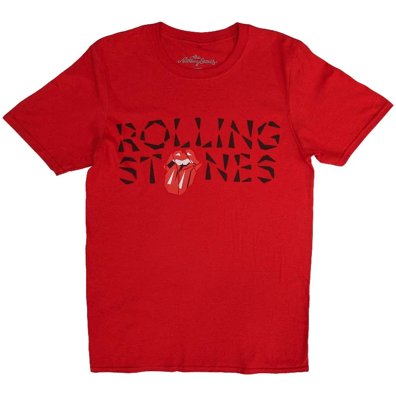 The Rolling Stones | Official Band T-Shirt | Hackney Diamonds Shard Logo Red Handmade Hand-knitted Hand-woven The Rolling Stones | Official Band T-Shirt | Hackney Diamonds Shard Logo Red Handmade Hand-knitted Hand-woven